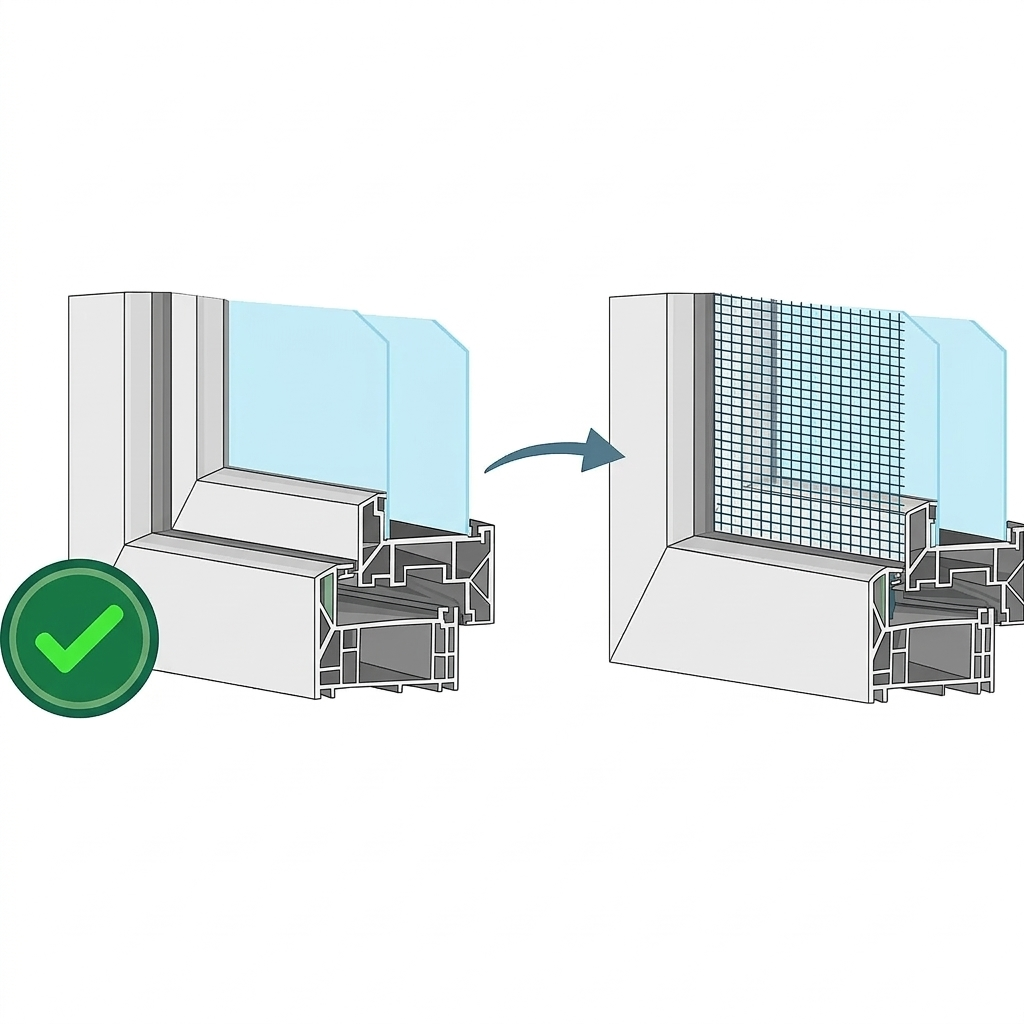 Versetzte PVC-Fenster